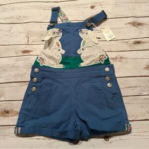 Mini Boden bunny shortalls nwt 6/7